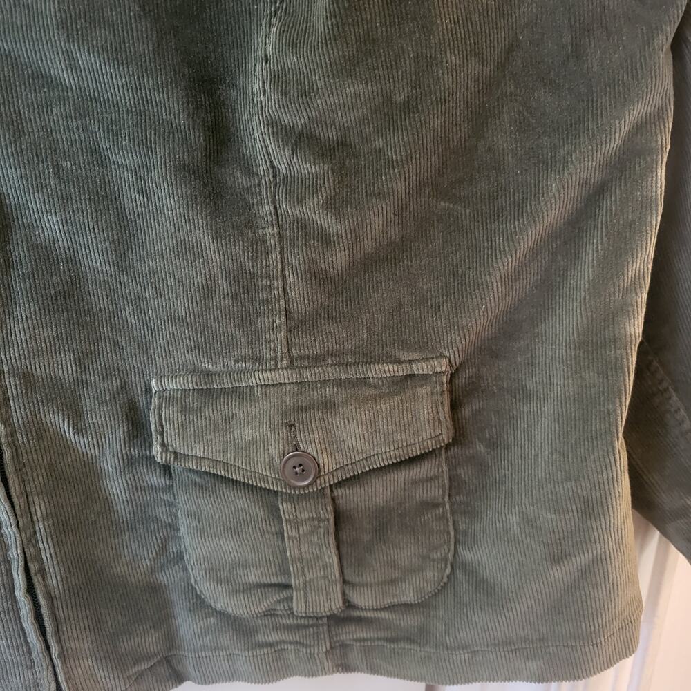 New Fashion Bug Green Corduroy Motorcycle Jacket Sz 30/32 - Picture 12 of 16